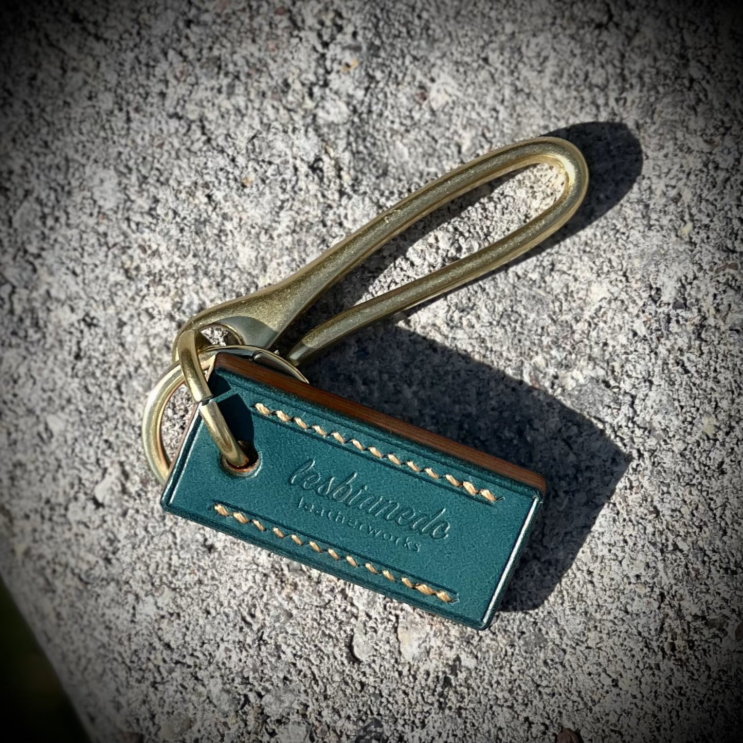 LES/EDC 988 Key Hook - Leather & Brass